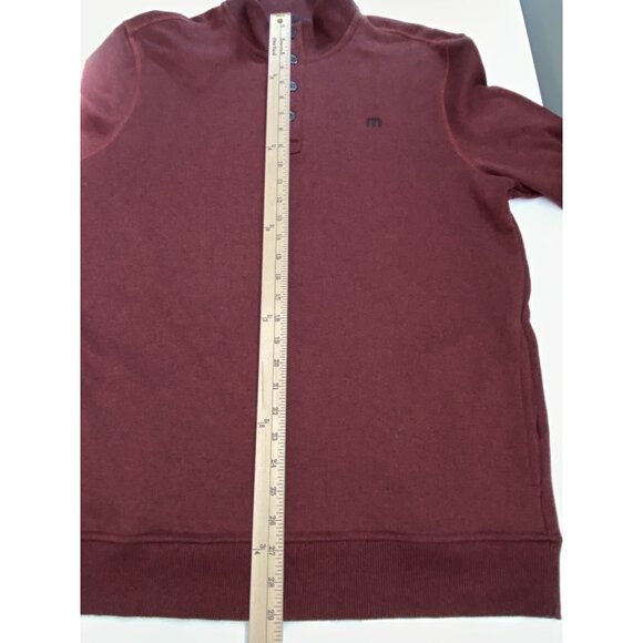 Travis Mathew 4 Button Red Long Sleeve Micro Fleece Pullover Sweater Men’s Large - Picture 12 of 16